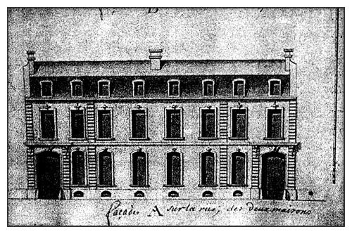 FaÃ§ade rue, sur le plan de 1726